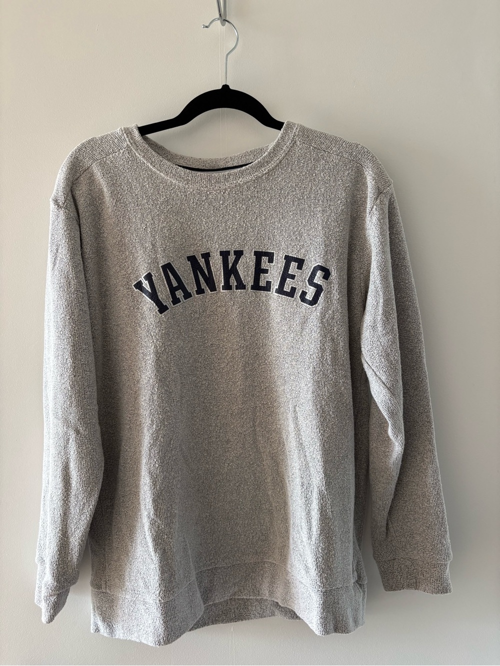 PINK Victoria's Secret Gray Crewneck with Navy Lettering